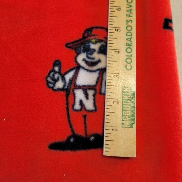 Nebraska Huskers Red Fleece Fabric 60"x35" NCAA College Team Sports Print - Picture 3 of 16